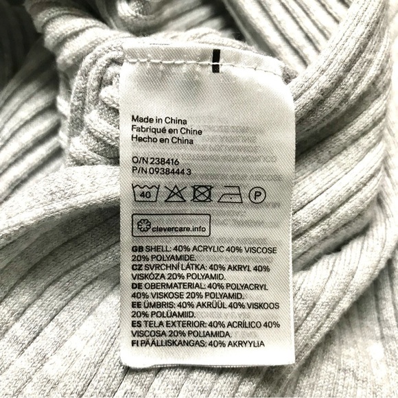 H&M DIVIDED S Sweater Dress Ribbed Knit Grey Midi Bodycon High Slit Size Small - Picture 10 of 15